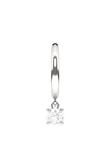 Hautecarat Lab Created Diamond Drop Huggie Hoop Earrings In 18k White Gold
