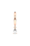 Hautecarat Lab Created Diamond Drop Huggie Hoop Earrings In 18k Rose Gold
