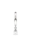 Hautecarat Lab Created Diamond Drop Huggie Hoop Earrings In 18k White Gold