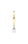 Hautecarat Lab Created Diamond Drop Huggie Hoop Earrings In 18k Yellow Gold