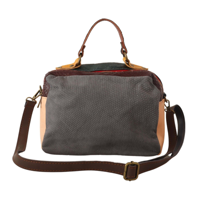 Ebarrito Multicolor Leather Shoulder Strap Top Handle Messenger Bag