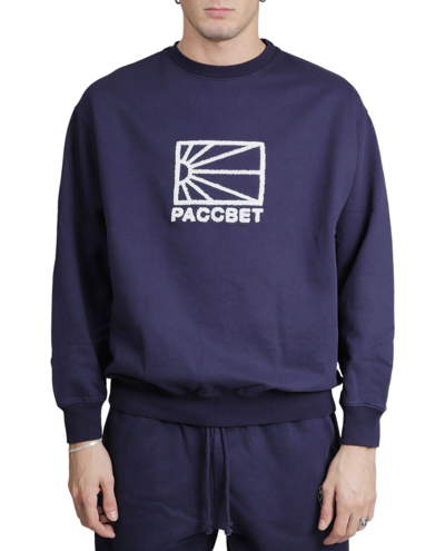Paccbet Embroidered-logo Cotton Sweatshirt In Blue