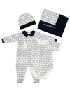 GOLDEN GOOSE STAR BABY WHITE AND BLUE COTTON COORDINATED SUIT BABY BOY GOLDEN GOOSE KIDS