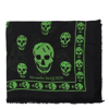 Alexander Mcqueen Alexander Mc Queen Black Foulard With Green Skulls Print In Green