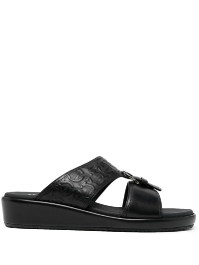 Ferragamo Murray Leather Sandals In Black
