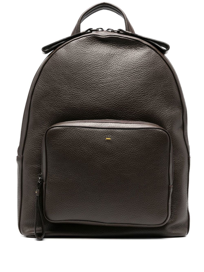 Doucal's Tumbled Leather Backpack In Brown