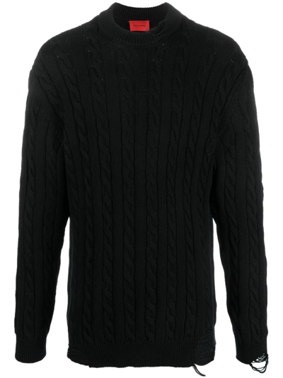 A Better Mistake Cable-knit Jumper In Black