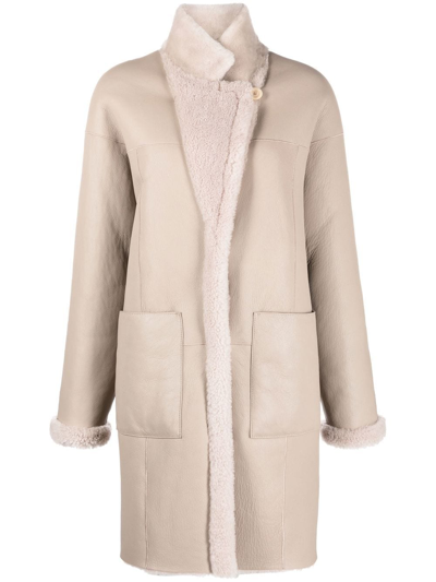 V:pm Atelier Reversible Single-breasted Coat In Neutrals