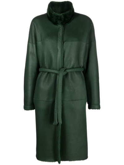 V:pm Atelier Reversible Single-breasted Coat In Green