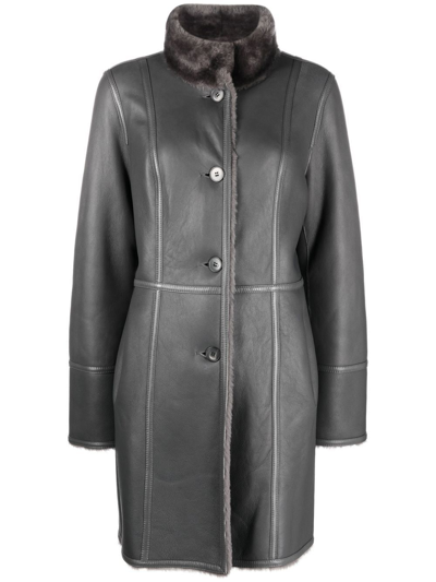 V:pm Atelier Reversible Single-breasted Coat In Grey
