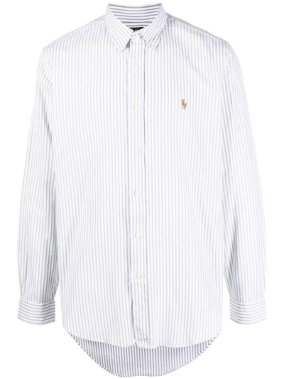 Polo Ralph Lauren Striped Button-down Shirt In Grey