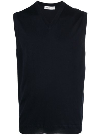 Goes Botanical Sleeveless Knitted Jumper In Blue