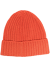Dell'oglio Cashmere Ribbed-knit Beanie In Orange