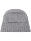 Dell'oglio Cashmere Fine-knit Beanie In Grey
