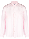 Vilebrequin Caroubis Solid Shirt In Linen In Pink