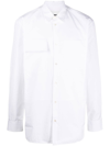 Jil Sander Long Sleeve Button-up Shirt In White