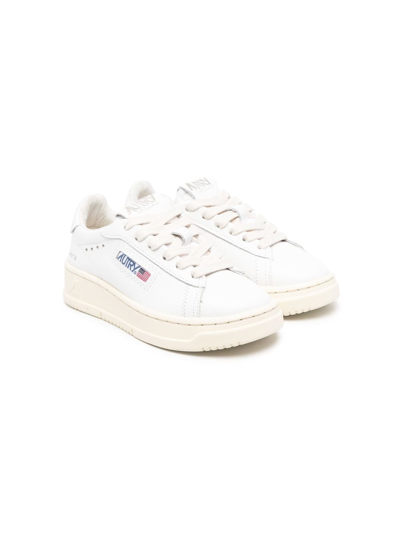 Autry Kids' Low-top Leather Sneakers In White