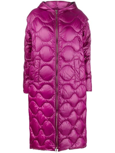 Liu •jo Quilted Detachable-sleeve Coat In Pink
