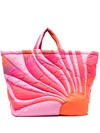 Erl Unisex Sunset Puffer Bag Woven In Pink