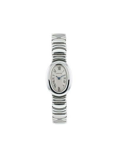 Pre-owned Cartier 2000  Mini Bagnoire 24mm In White