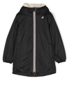 K-way Eiffel Logo-patch Hooded Coat In Black
