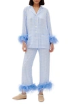 Sleeper Party-pyjama Mit Federn In Light Blue,white