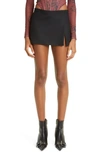 Miaou Micro Front-slit Miniskirt In Black