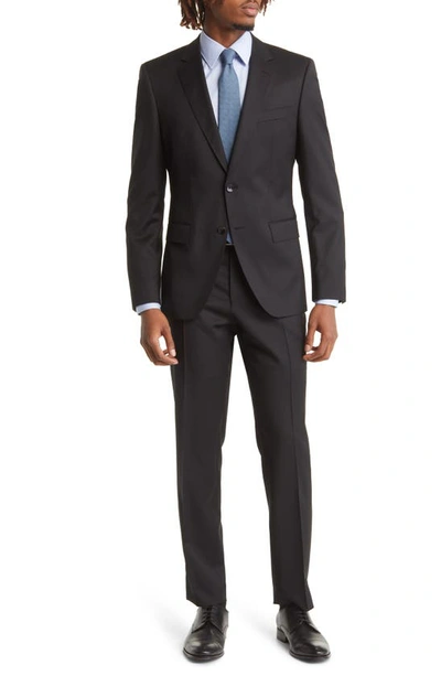 Hugo Boss Virgin Wool Suit In Black