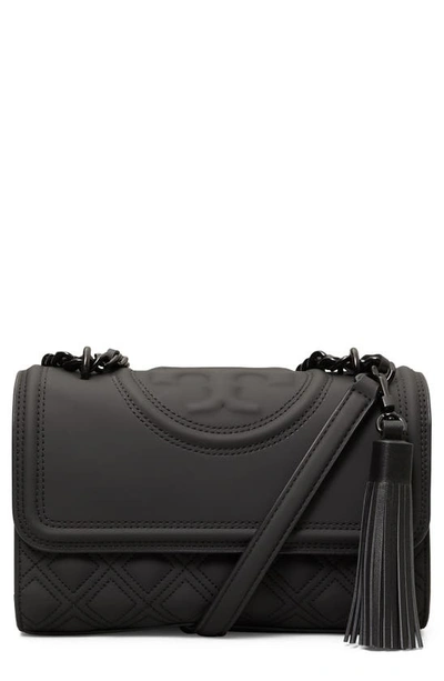 Tory Burch Fleming Matte Small Convertible Shoulder Bag In Black