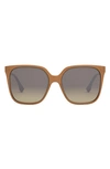 Fendi 59mm Gradient Square Sunglasses In Amber