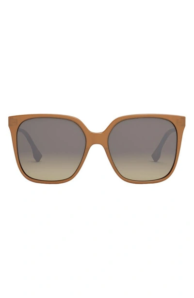 Fendi 59mm Gradient Square Sunglasses In Amber