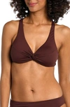 La Blanca Island Goddess Twist Underwire Bikini Top In Java