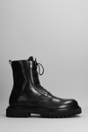 OFFICINE CREATIVE COMBAT BOOTS IN BLACK LEATHER