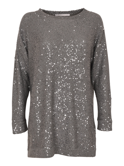 Saverio Palatella Bead Embellished Sweater In Grey