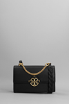 Tory Burch Black Pebbled Leather Miller Shoulder Bag In Black