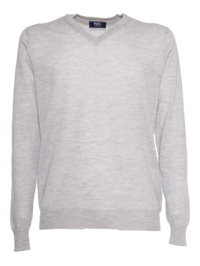 Fedeli V-neck Pullover In Grigio