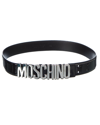 MOSCHINO Moschino Logo Plaque Patent Belt