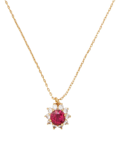 Kate Spade Women's Sunny Goldtone Cubic Zirconia Halo Pendant Necklace In Fuchsia