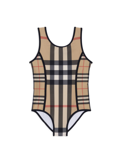 BURBERRY LITTLE GIRL'S & GIRL'S NIGELLA ARCHIVE CHECK SWIMSUIT