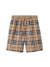 BURBERRY BOY'S KB7 MALCOLM ARCHIVE CHECK PRINT SWIM SHORTS