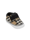 BURBERRY BABY'S ROMEO CHECK SNEAKERS