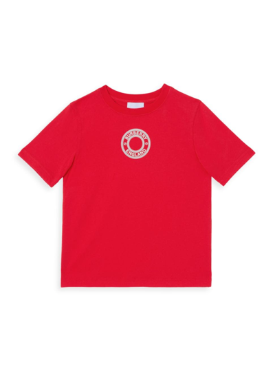 Burberry Teen Red Cotton Logo T-shirt In Bright Red