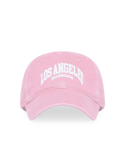 Balenciaga Cities Los Angeles Baseball Cap In Light Pink White