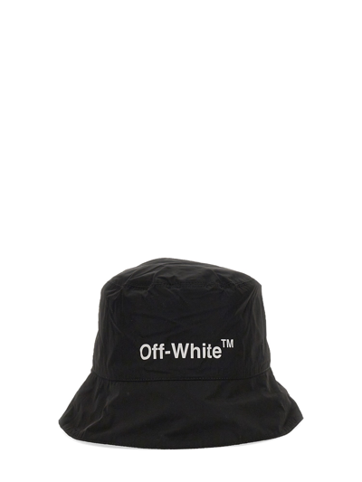 Off-white Helvetica Bucket Hat In Black White