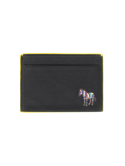 Ps By Paul Smith Polo Pony Leather Cardholder In Black