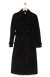 Cole Haan Signature Slick Belted Double Breasted Trench Coat In Black