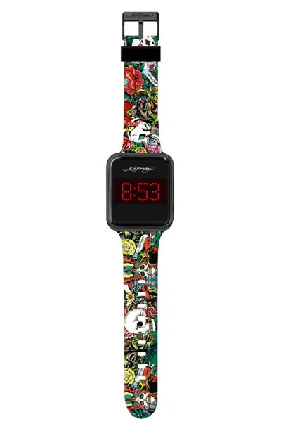 I Touch Ed Hardy Printed Digital Watch, 45mm X 39mm In Multi
