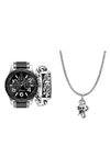 I Touch Ed Hardy 3-piece Jewelry & Watch Set In Two Tone