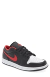 Jordan Air  1 Low Sneakers In Black/ Fire Red/ White