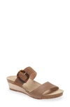 Naot Kingdom Wedge Slide Sandal In Oily Bark Nubuck/brown Suede